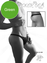 Green icker sea solid mini thong underwear for men featuring a slim fit design in vibrant green color