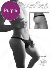 Purple icker sea solid mini thong underwear men’s swimwear model COI-12-104 front view