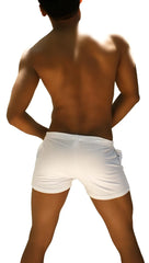 Icker Sea sports tennis shorts white SHR-13-02 with sleek form-fitting design and subtle side pockets