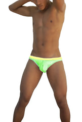 Icker Sea stud slip bikini underwear in bright neon green and mango with snug form-fitting design