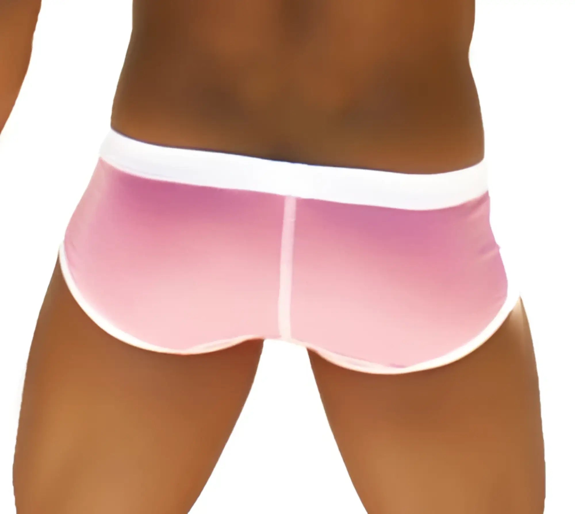 Icker sea weekly contrast panel brief underwear in pink translucent fabric with white trim for comfortable wear