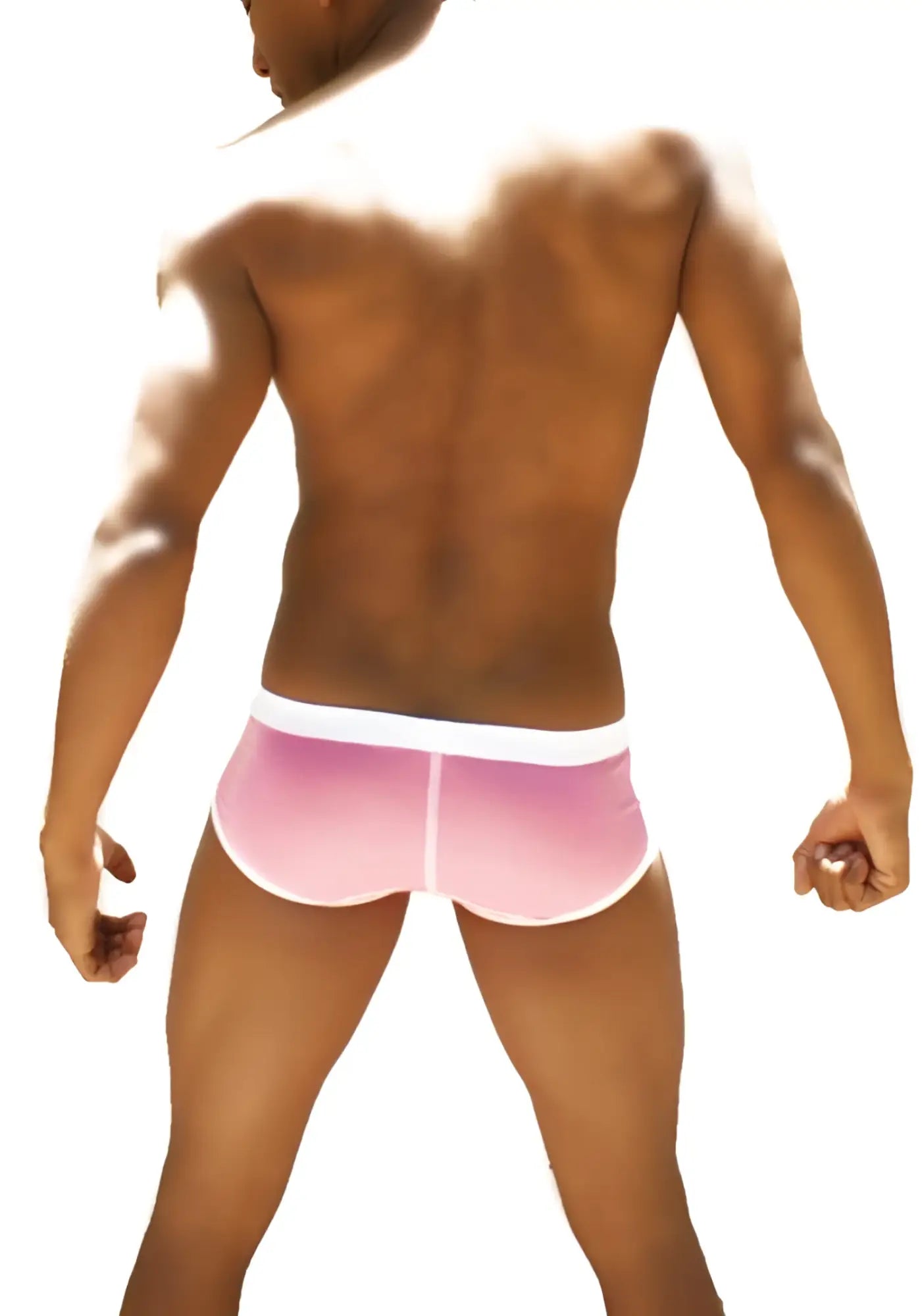 Icker Sea weekly contrast panel brief underwear in pink and white with a gradient pink design for athletic use