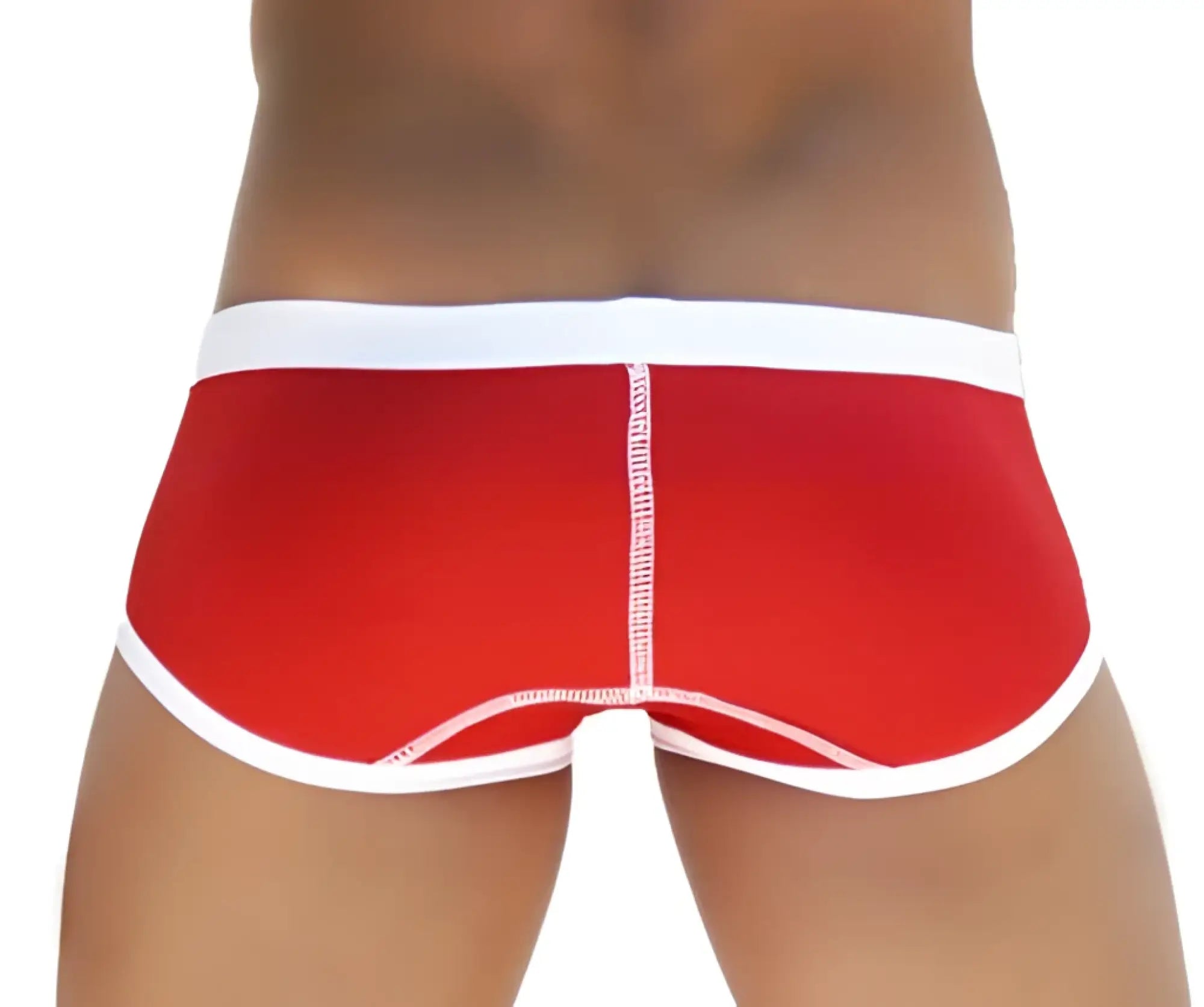 Icker Sea Weekly Contrast Panel brief underwear red and white with snug fit and white trim on waistband and legs