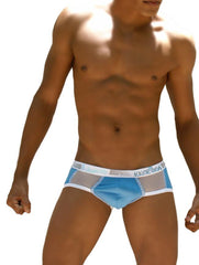 Icker Sea Weekly Contrast Panel Brief Underwear Blue/White WK-13-04