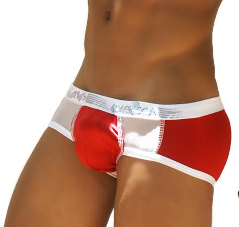 Icker Sea Weekly Contrast Panel Brief Underwear Red/White WK-13-05