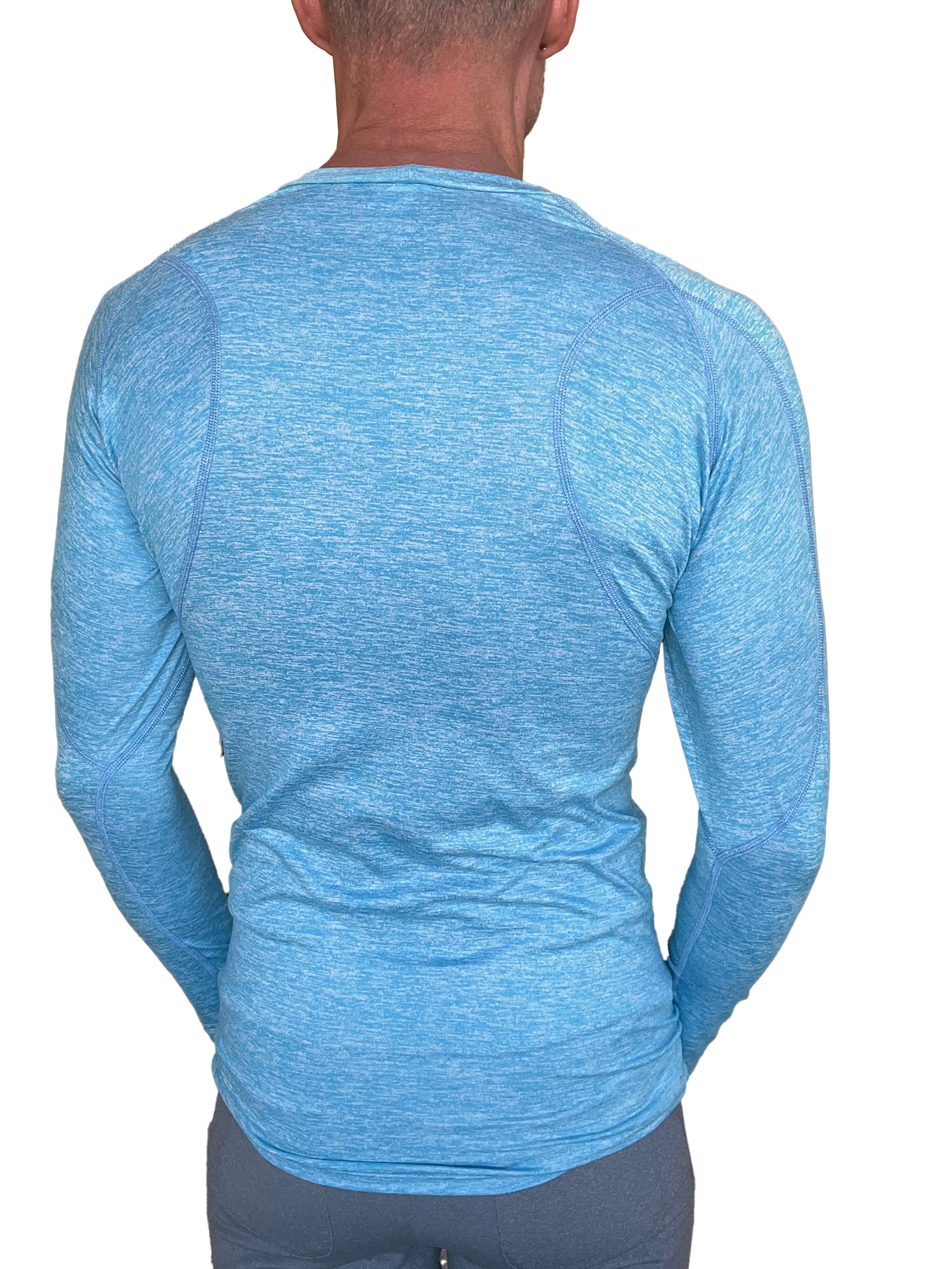 T-shirt raglan à col rond de créateur - Manches longues (Corail uni)