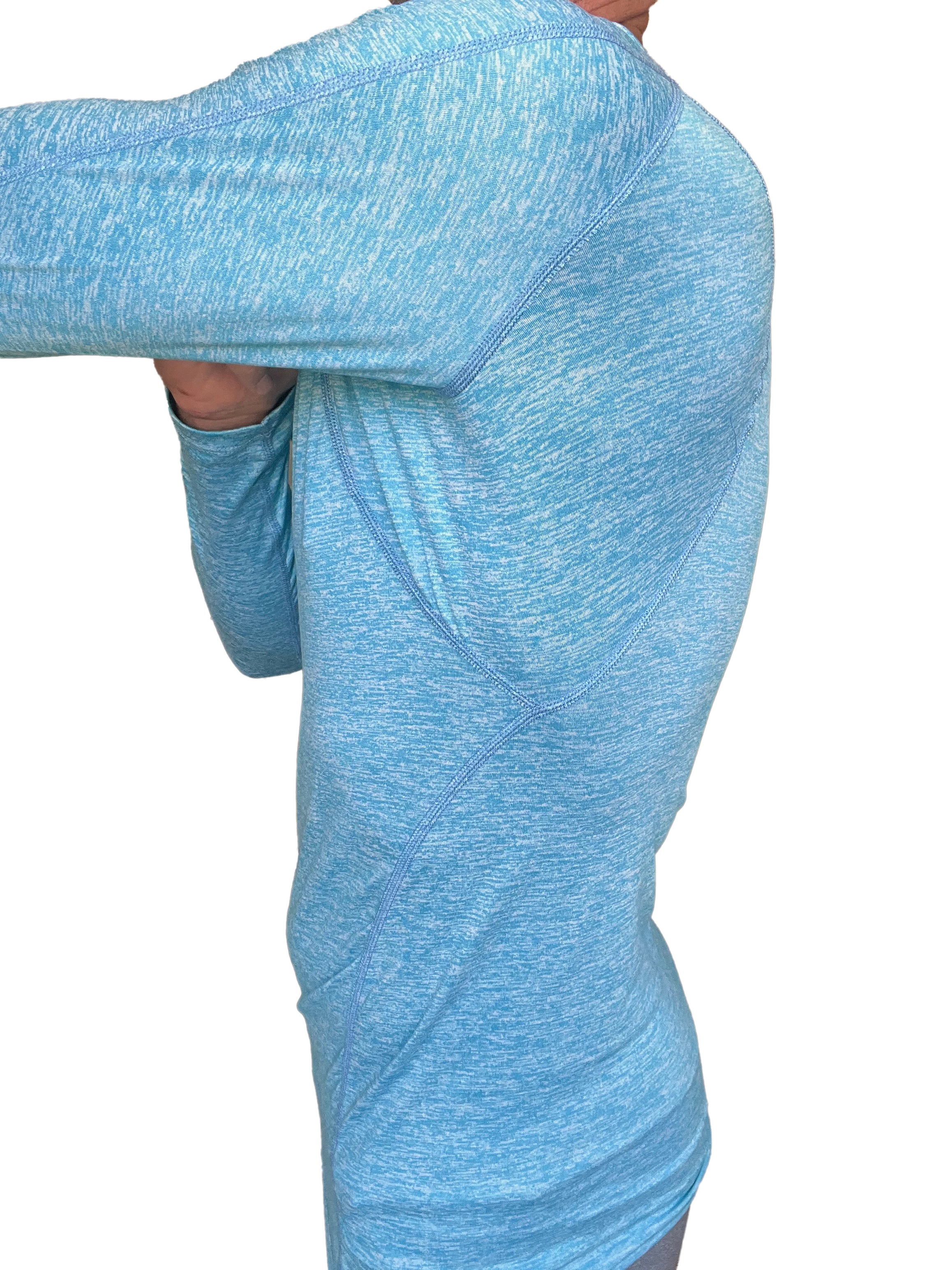 T-shirt raglan à col rond de créateur - Manches longues (Corail uni)