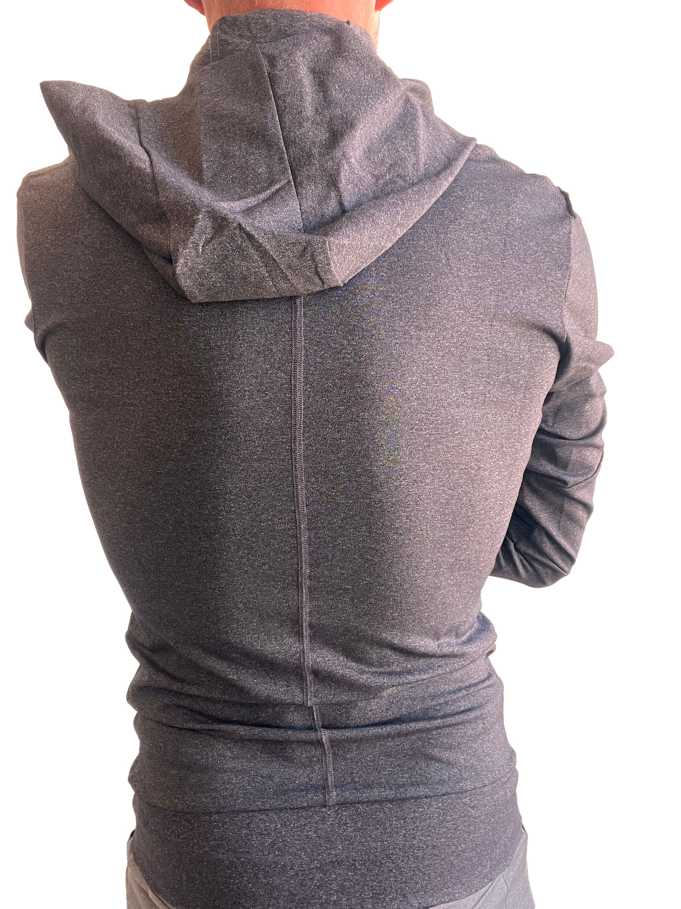 PERFORMANCE-Premium Form-Fit Crossover Yoga Track Hoodie (Anthrazit meliert)