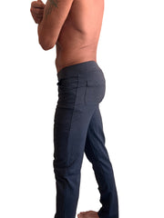 Performance premium tactical urban dress pant charcoal heather relaxed fit dark blue heathered fabric with pockets