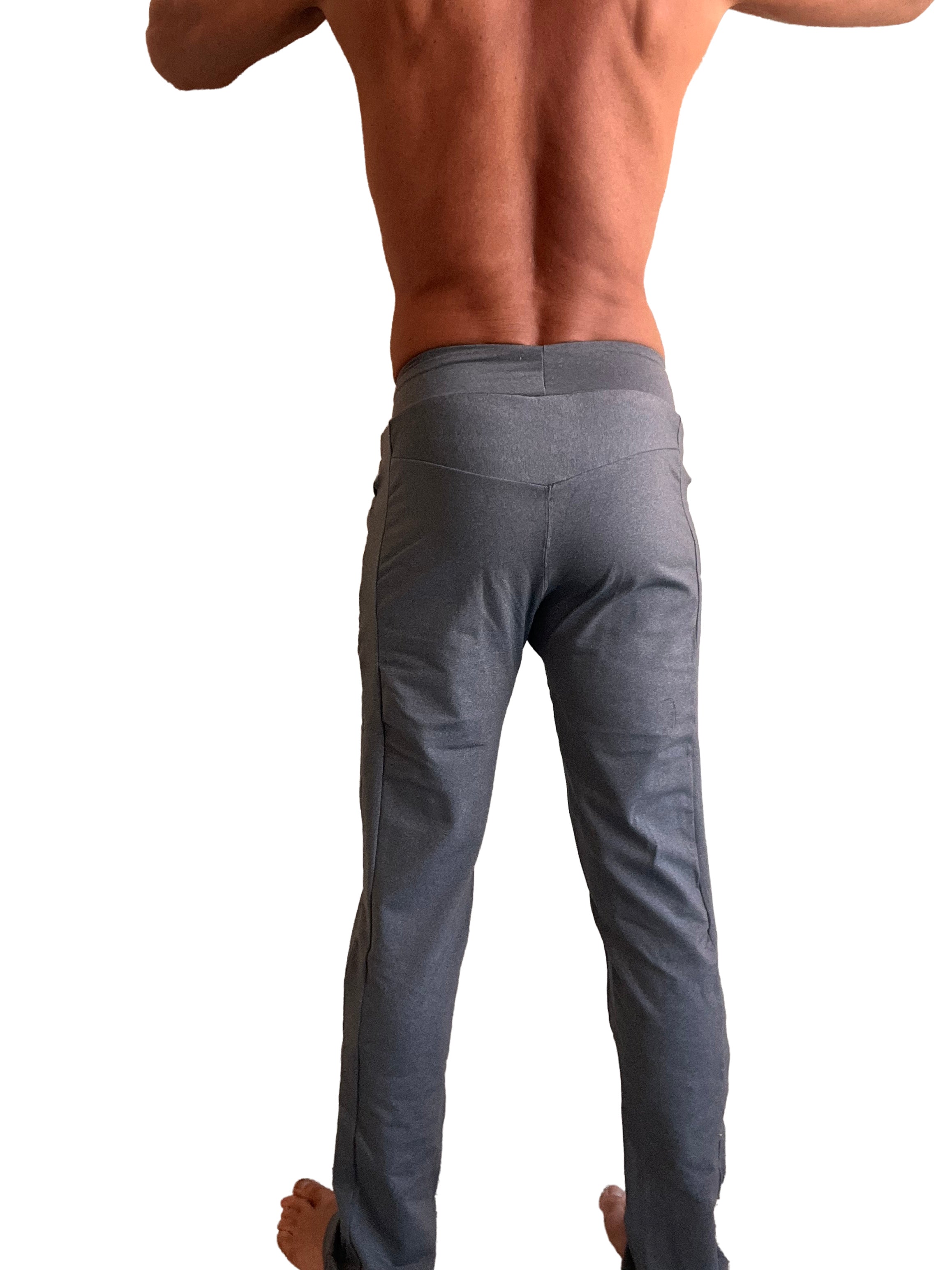 Performance-premium track and lounge sweat pants in dark heather grey with sleek fit and subtle side pockets