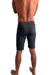 Performance premium urban tactical dress shorts in charcoal heather with stretchy fabric elastic waistband and two back pockets