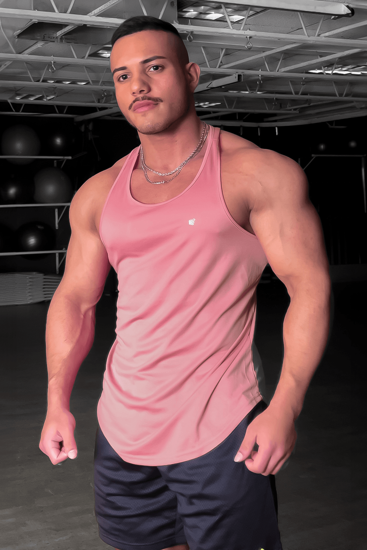 Jed North Herren schnelltrocknendes Bodybuilding-Workout-Stringer-Tanktop - Lachs