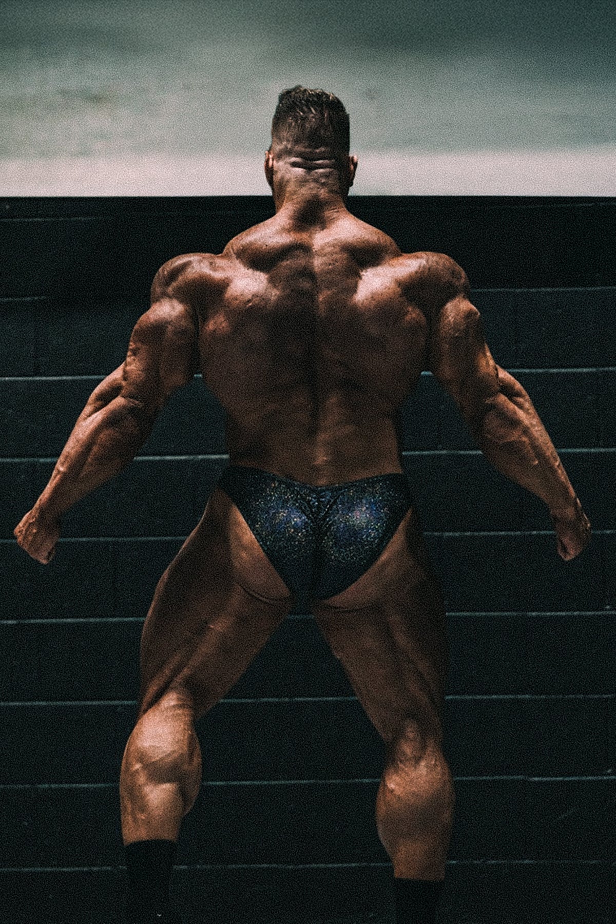 Jed North Bodybuilding-Posing-Hose für Herren – Metallic-Schwarz