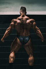 Jed North Bodybuilding-Posing-Hose für Herren – Metallic-Schwarz