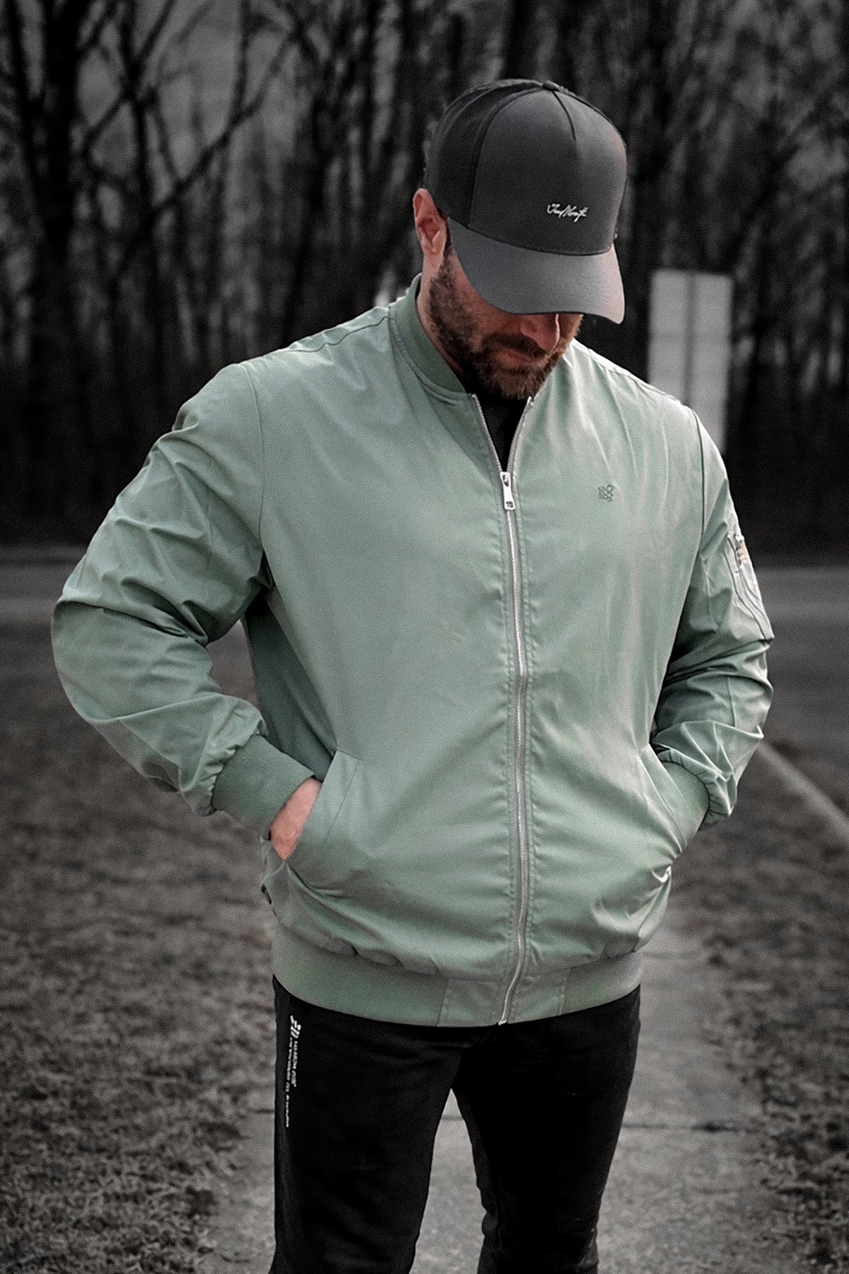 Jed North Men's Men's Premium Bomber Jacket - Olive