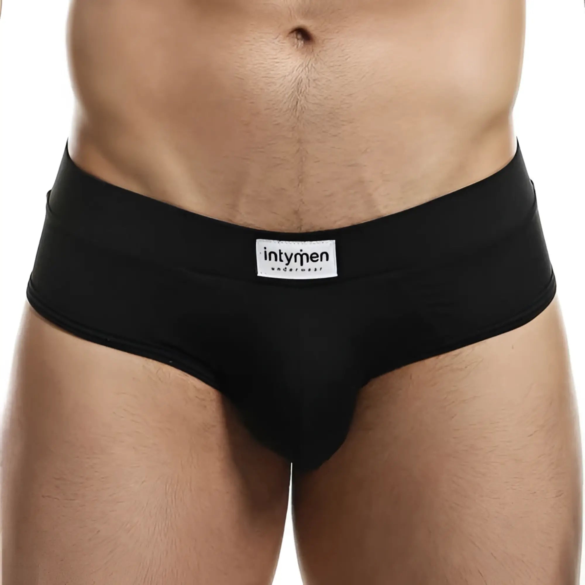 Black intymen femme brief underwear with smooth form-fitting design and white label on waistband size xl
