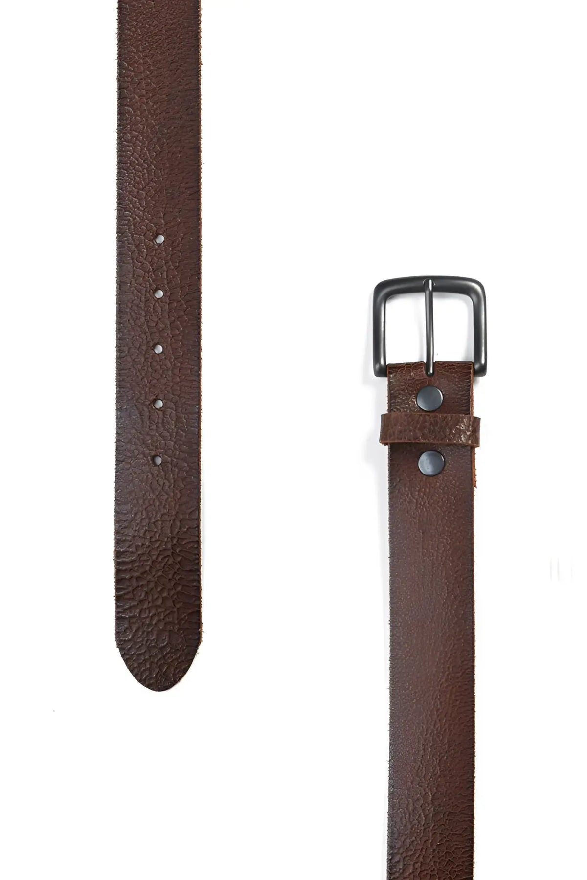 Jag simon belt chocolate jamw17002 size l brown textured leather belt with matte black metal buckle