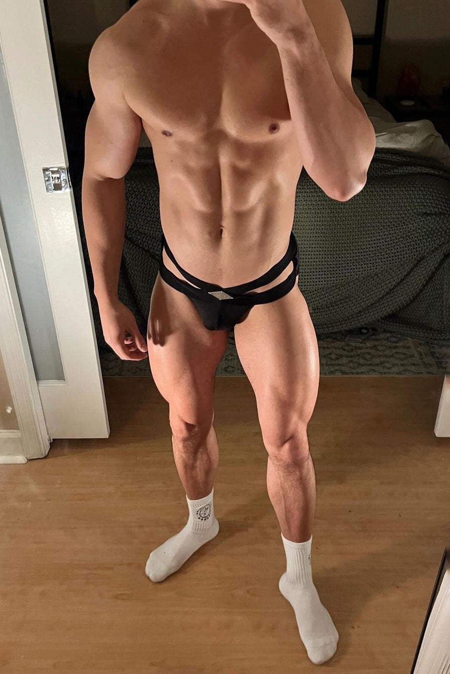 JJ Malibu Men's Hustler Cross Briefs - Obsidian Black