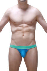 Jockstrap lainthe bamboo blue in blue and teal athletic briefs with a snug form-fitting bamboo fabric design