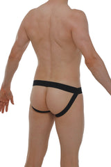 Black jockstrap prussian blue athletic briefs with supportive contoured design for active wear