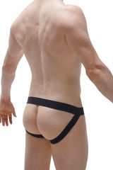 Black athletic jockstrap x-cross gray with supportive contoured design for enhanced comfort and performance
