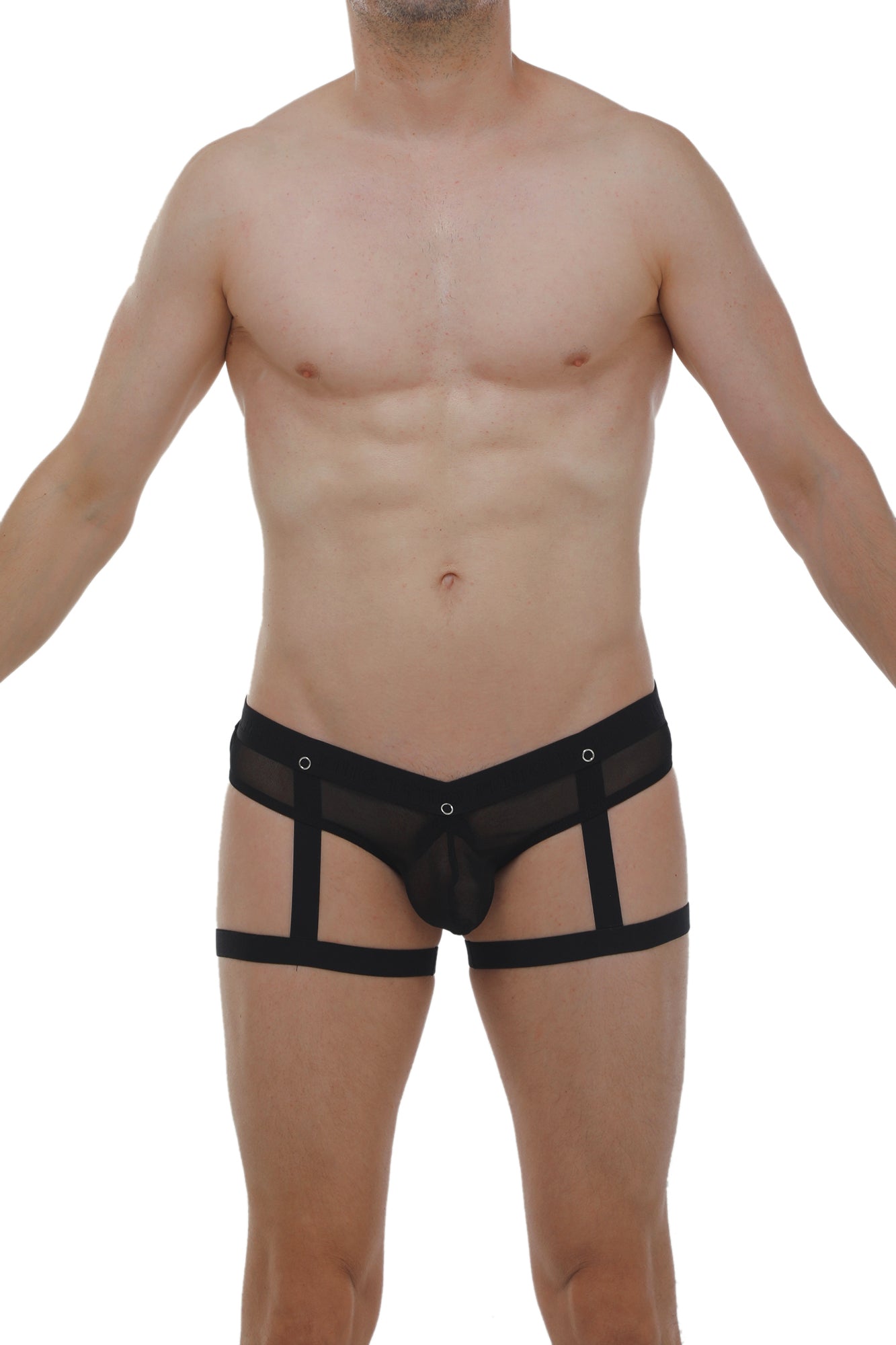 Jockthong Garter Net Black w/ Ring