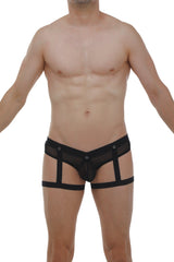 Jockthong Garter Net Black w/ Ring