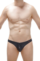 Jockstring à fermeture éclair Wet Black