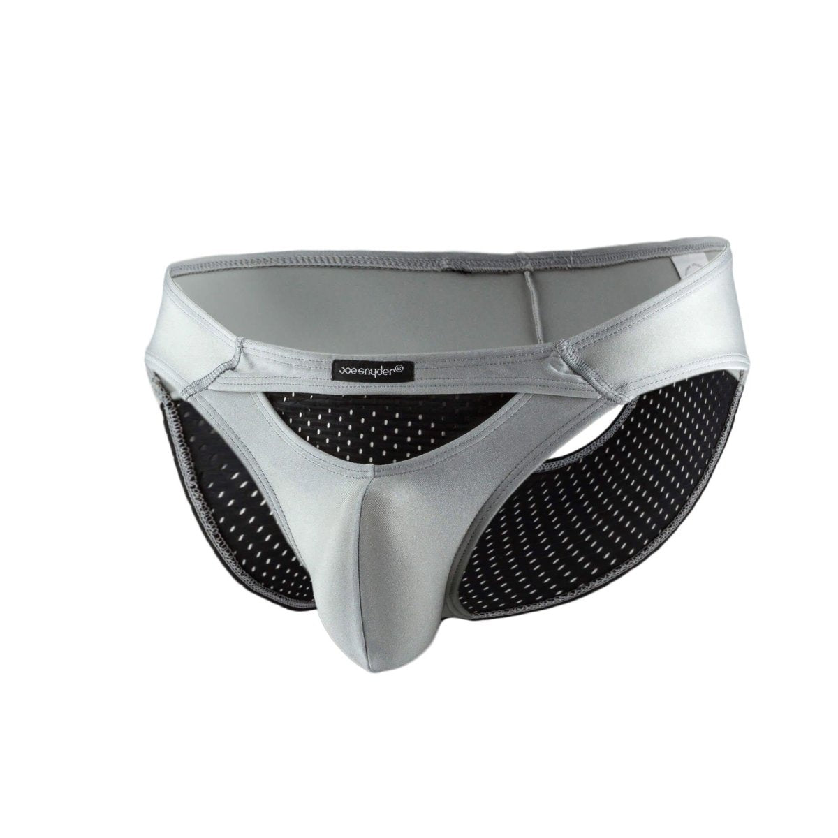 Silver and black mesh joe snyders bikini sexiest athletic briefs with supportive design for active wear