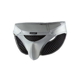 Silver and black mesh joe snyders bikini sexiest athletic briefs with supportive design for active wear