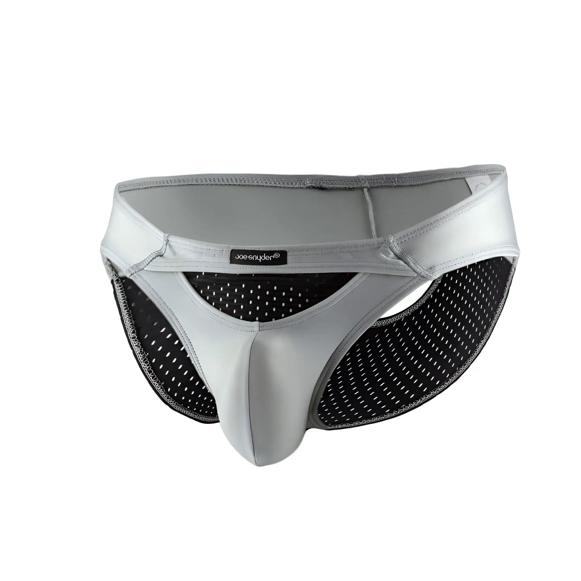 Silver and black mesh joe snyders bikini sexiest athletic briefs with supportive design for active wear