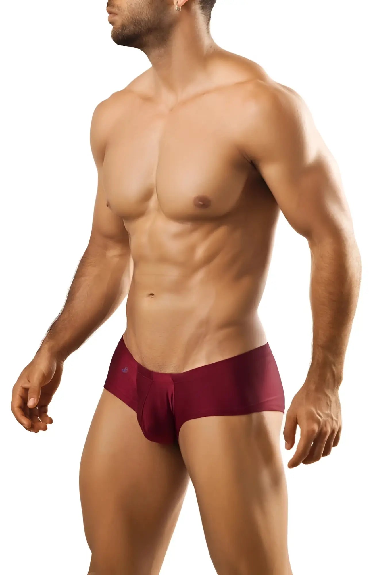 Maroon joe snyder bulge boxer athletic briefs with a snug form-fitting design for active wear