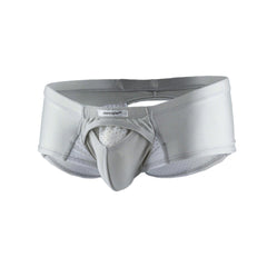 Gray Joe Snyder cheek sexiest men’s underwear with supportive contoured design and perforated mesh lining front view