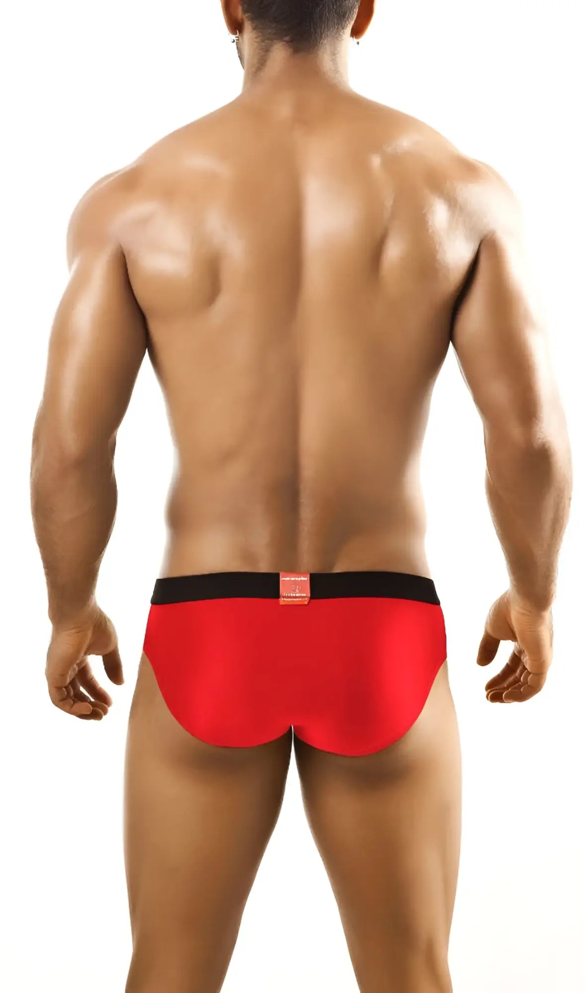 Joe snyder exclusive bikini red briefs with black waistband and small orange label size s underwear and swimwear