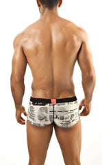 Joe snyder expression boxer jsxps01 black and white printed boxer briefs with red tab at waistband