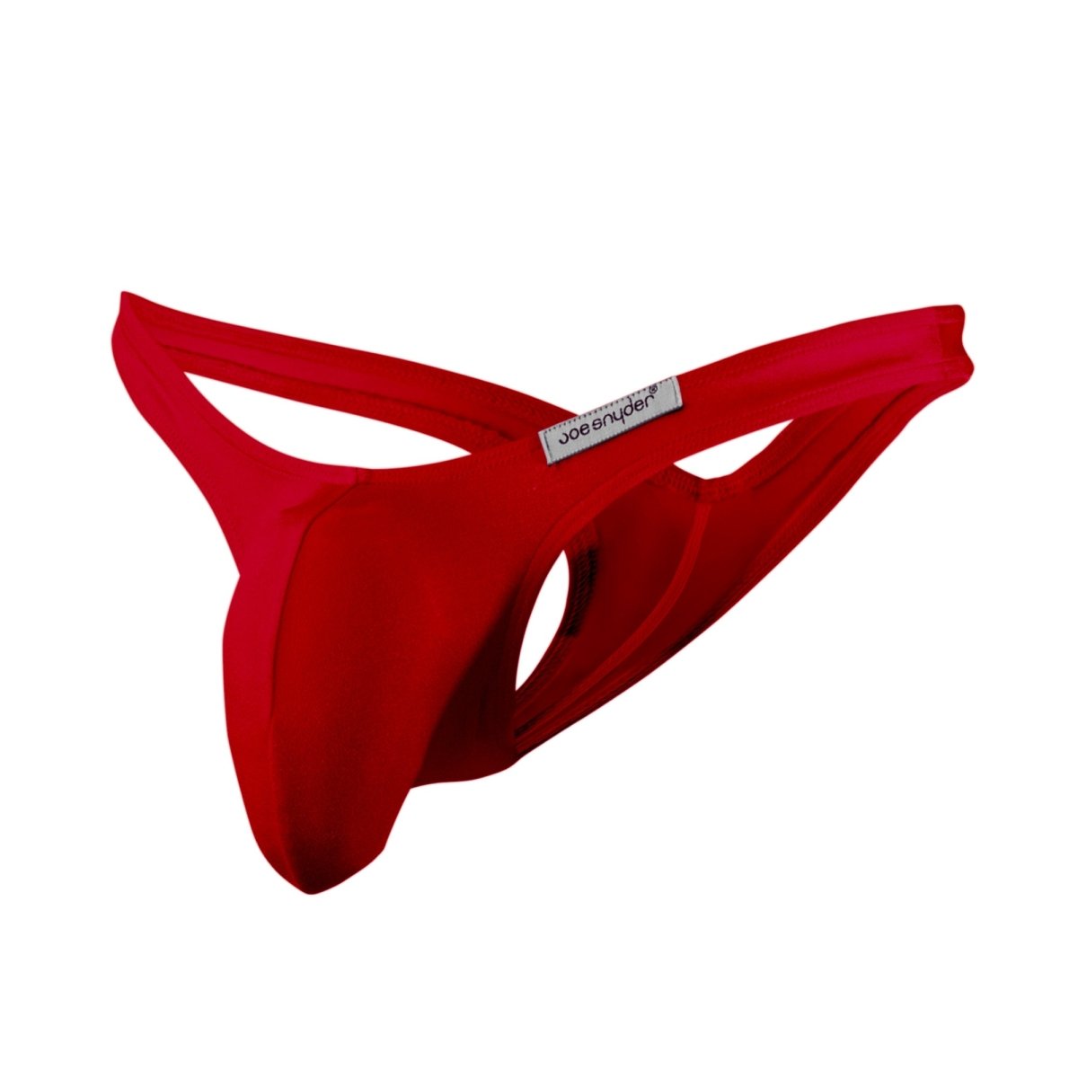 Red joe snyder maxi bulge thong with sleek form-fitting design and smooth fabric in vibrant red color