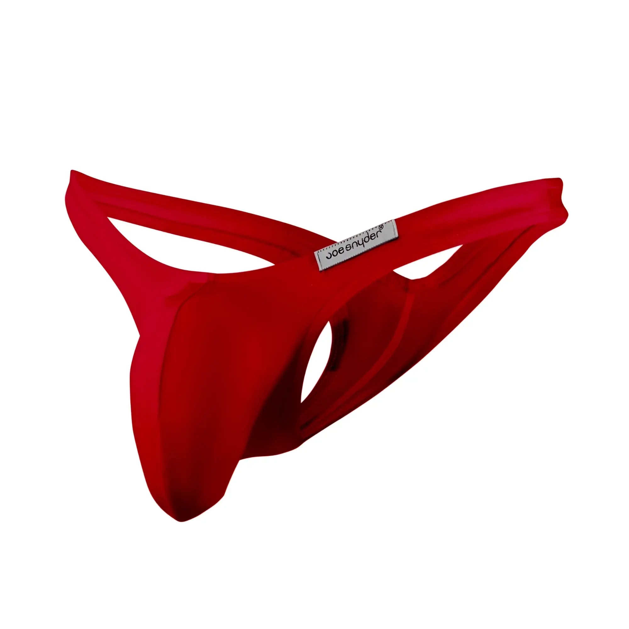 Red joe snyder maxi bulge thong with sleek form-fitting design and smooth fabric front view