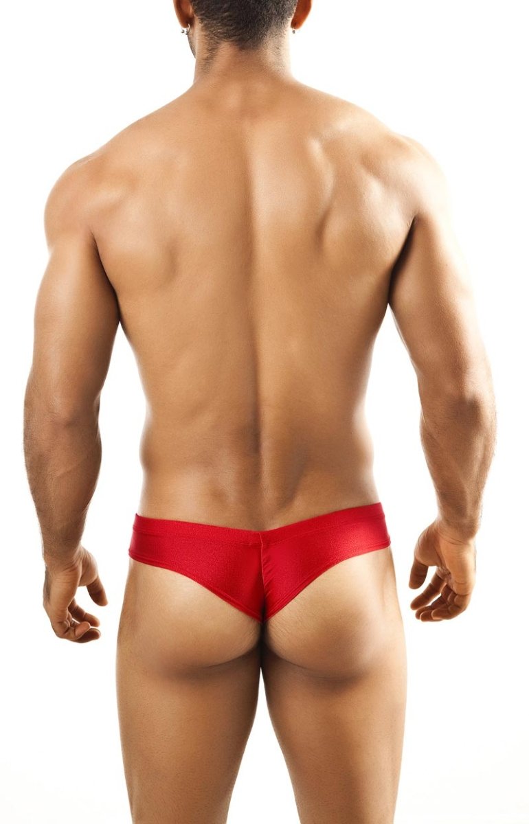 Red shiny fabric briefs by joe snyder mini cheek featuring a sleek design for bold and confident wear