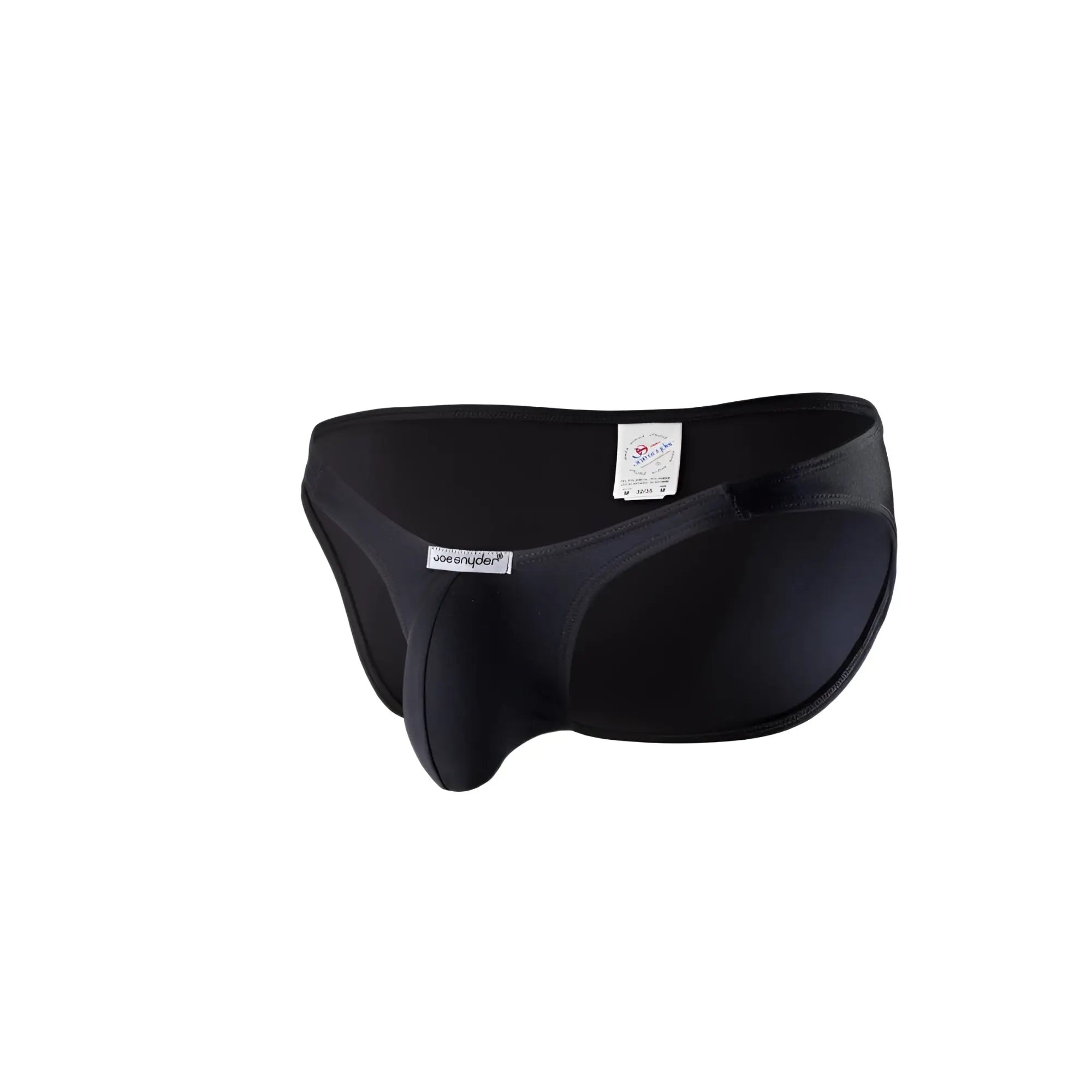 Black joe’s men’s briefs with smooth form-fitting design and elastic waistband in joe snyder polyester bulge full bikini style