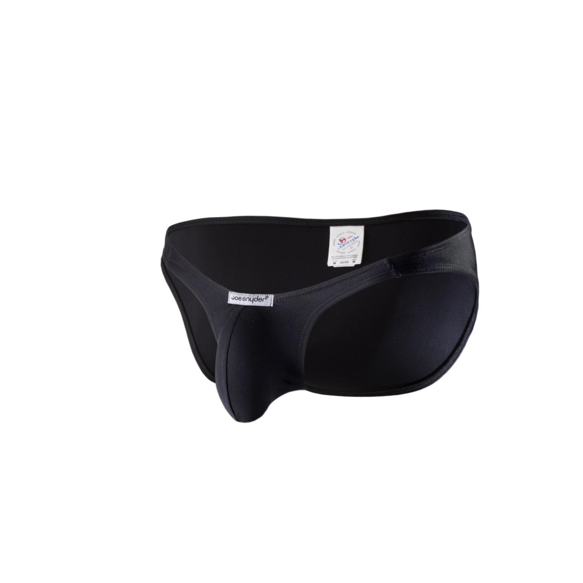Black joe’s men’s briefs with smooth form-fitting design and elastic waistband in joe snyder polyester bulge full bikini style
