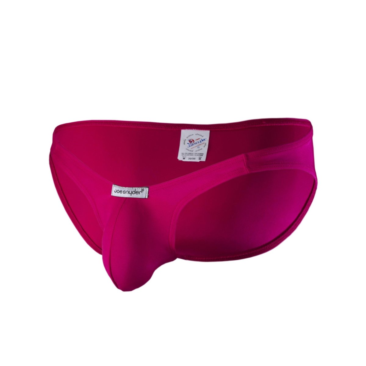 Joe Snyder polyester bulge full bikini bright fuchsia men’s swim trunks with sleek form-fitting design