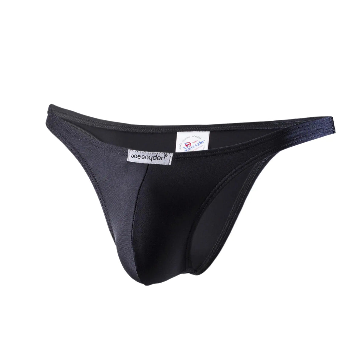Black joe snyder thong with smooth form-fitting design and elastic waistband in polyester capri product image