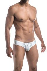 Joe snyder sexiest mini cheek boxer brief underwear white grey with white lace trim and sleek form-fitting design size s