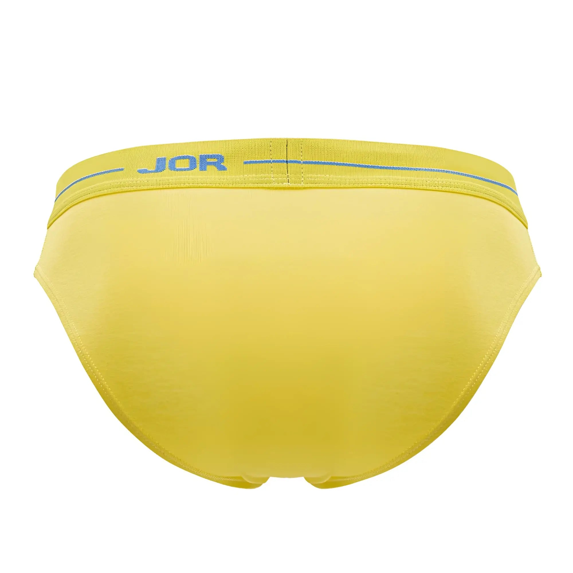 Yellow jor 2053 daily bikini briefs with subtle blue waistband trim perfect for everyday comfort