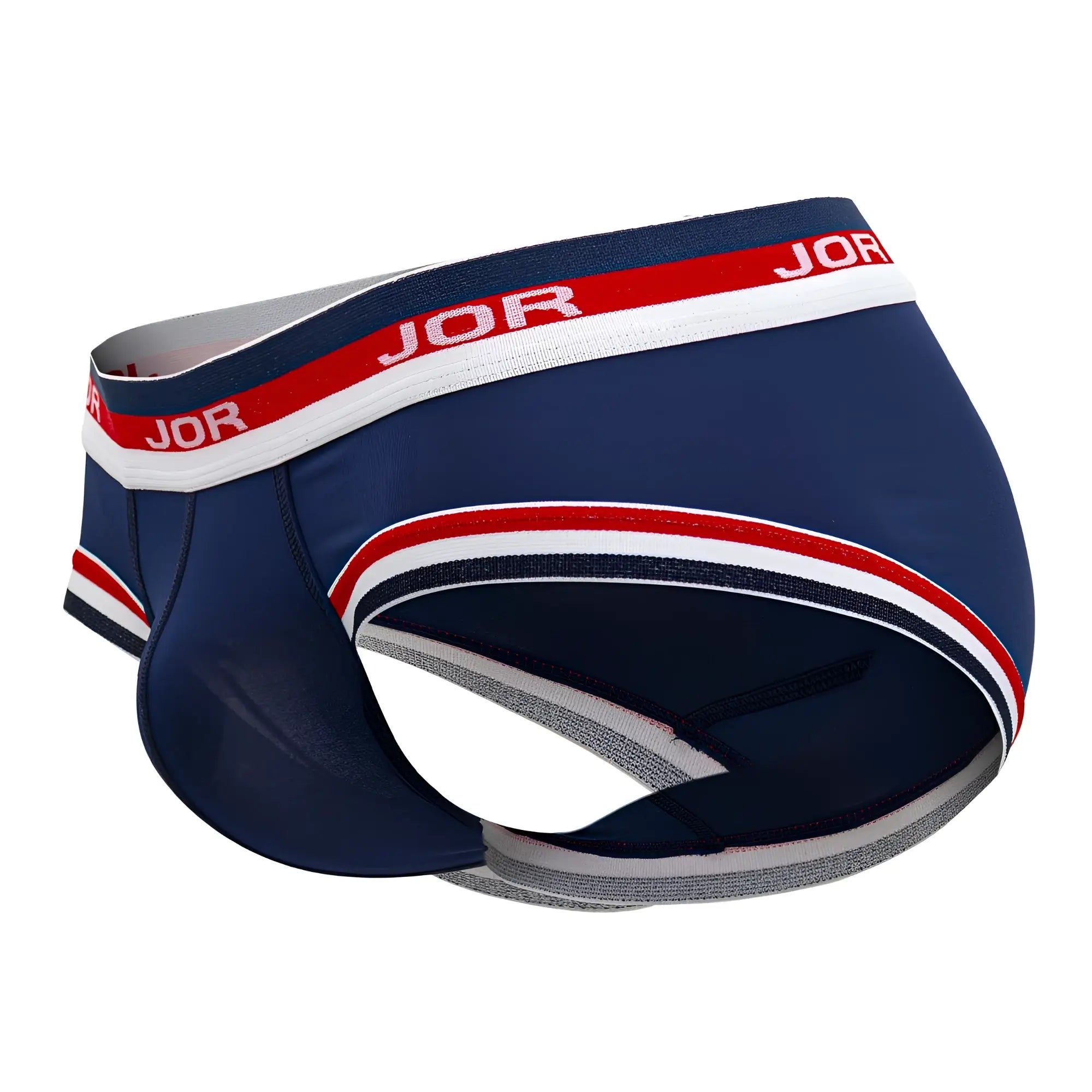 Navy blue jor 2062 sailor briefs for men with red and white striped trim designed for comfortable wear