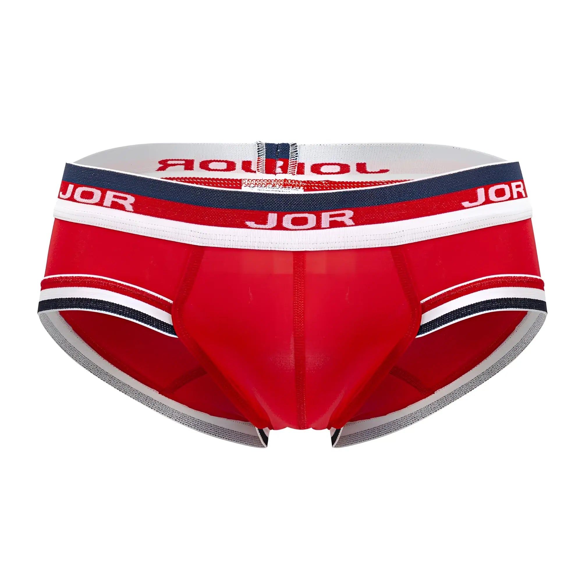 Red jor 2062 sailor briefs in red with white and navy blue trim designed for comfortable daily wear
