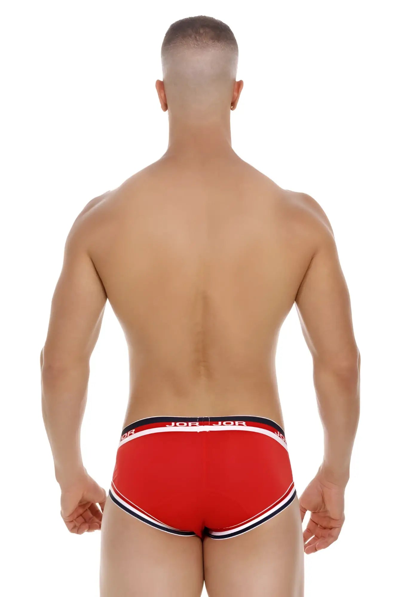 Red jor 2062 sailor briefs with white and navy trim featuring comfortable fabric for everyday wear