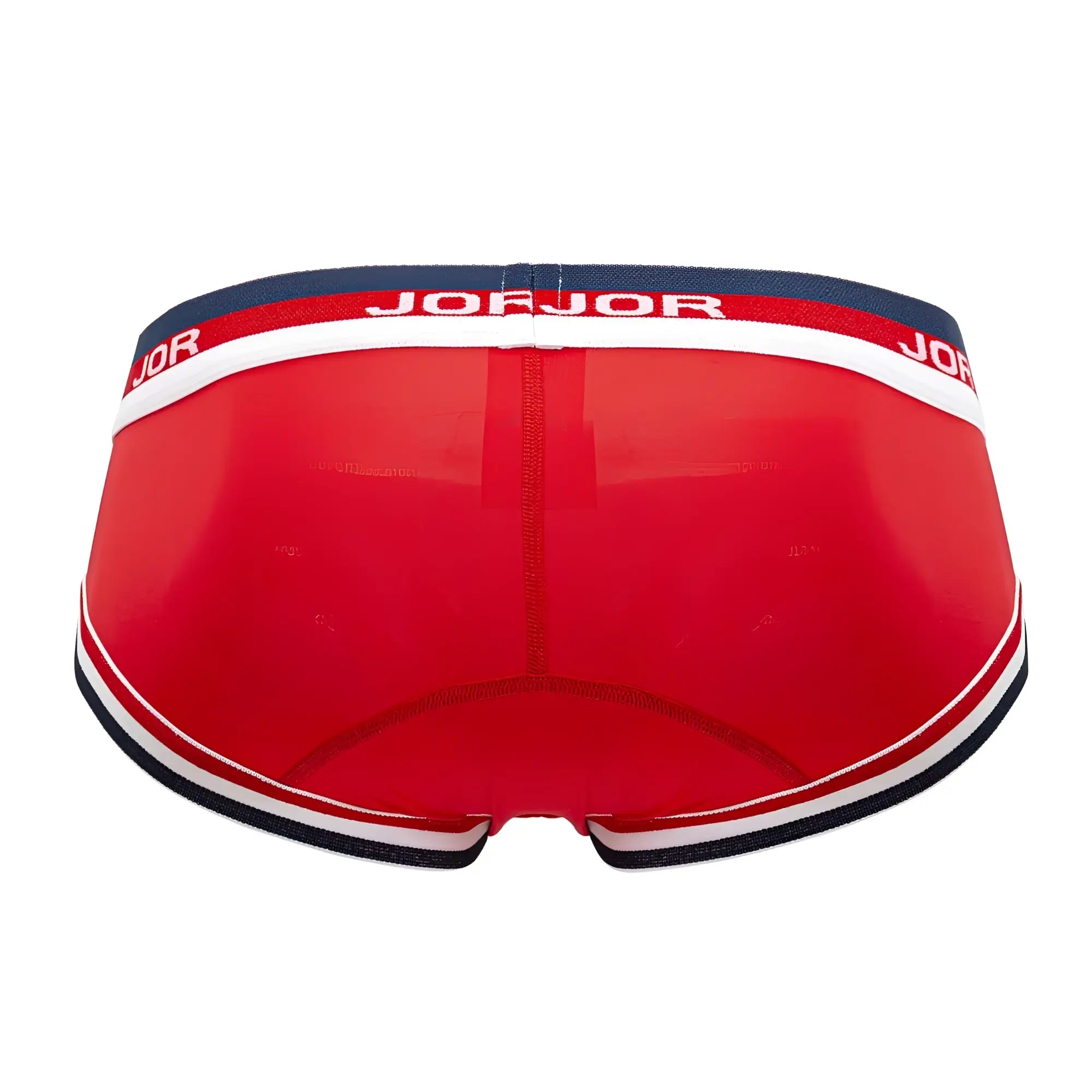 Red jorjor men’s briefs jor 2062 sailor briefs in red with navy and white trim for comfortable everyday wear