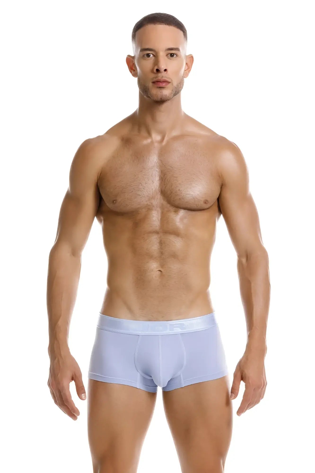 Light blue JOR 2140 Element trunks form-fitting boxer briefs with smooth fabric waistband for comfortable wear