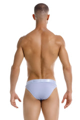 Light blue jor 2142 element bikini briefs with smooth texture and matching elastic waistband front view